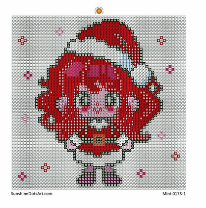 MINI - Christmas Girls (AB+FD) 15x15cm - Square Drills