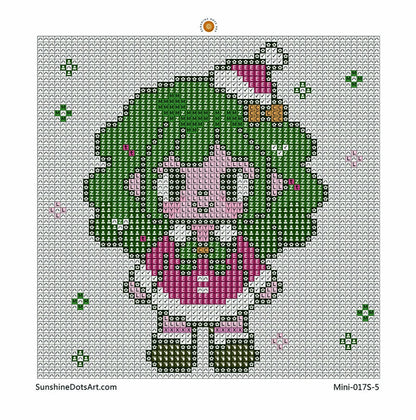 MINI - Christmas Girls (AB+FD) 15x15cm - Square Drills