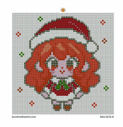 MINI - Christmas Girls (AB+FD) 15x15cm - Square Drills
