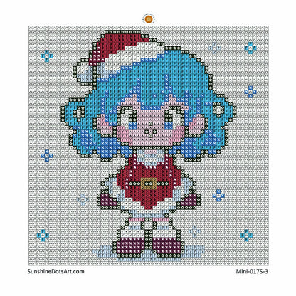 MINI - Christmas Girls (AB+FD) 15x15cm - Square Drills