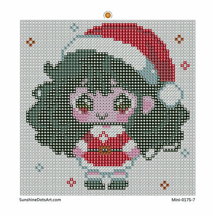 MINI - Christmas Girls (AB+FD) 15x15cm - Square Drills