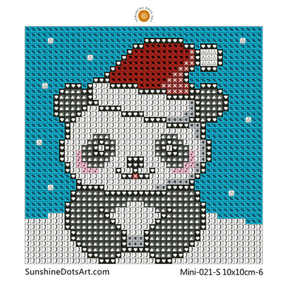MINI - Christmas Animals (AB+FD) 10x10cm - Square Drills