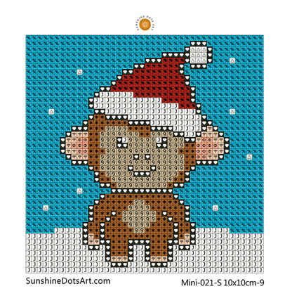 MINI - Christmas Animals (AB+FD) 10x10cm - Square Drills