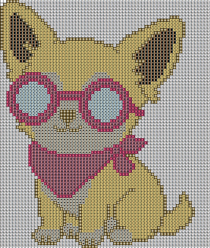 Cool Chihuahua (FD+AB) 17x20cm 🔘🔲
