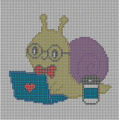 Work From Home Snail (FD+AB) 20x20cm 🔘🔲