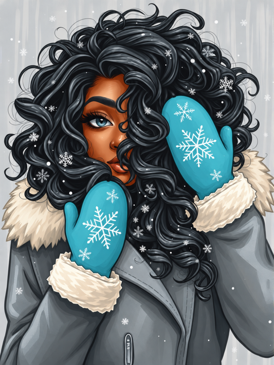 Frosted Midnight Beauty (FD+AB) 50X70cm 🔘🔲 | Diamond Painting Kit