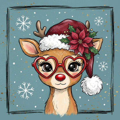 Holly Jolly Sweetheart (FD+AB) 40x40cm 🔘🔲 | Diamond Painting Kit