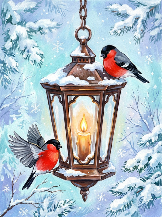 Winter's Gentle Glow (FD+AB) 50X70cm 🔘🔲 | Diamond Painting Kit