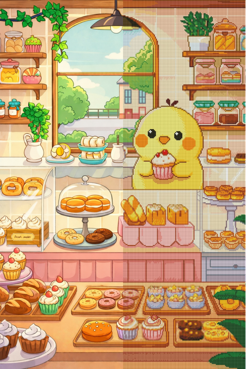 Sweet Bakery Chick (FD + AB) 60x90cm 🔘🔲