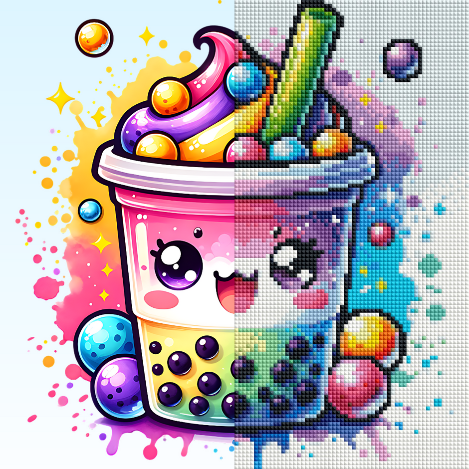 Bubble Tea  (100% FD) 30x30cm 🔘🔲