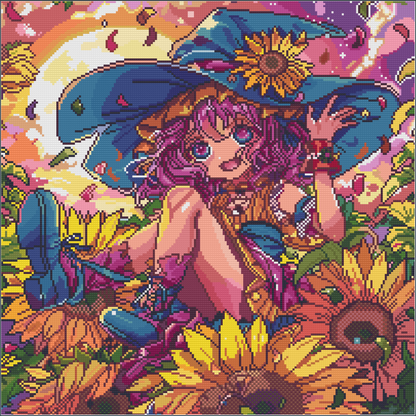 Sunflower Spellcaster (FD+AB) 50x50cm 🔘🔲 | Diamond Painting Kit