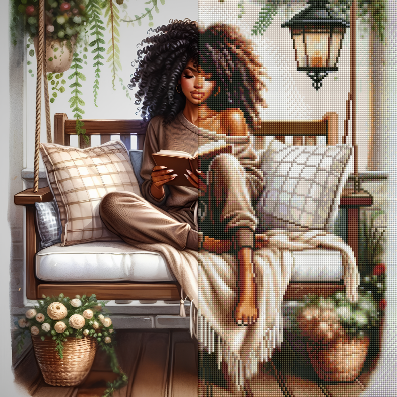 Cozy Porch Escape (FD) 50×50cm 🔘🔲