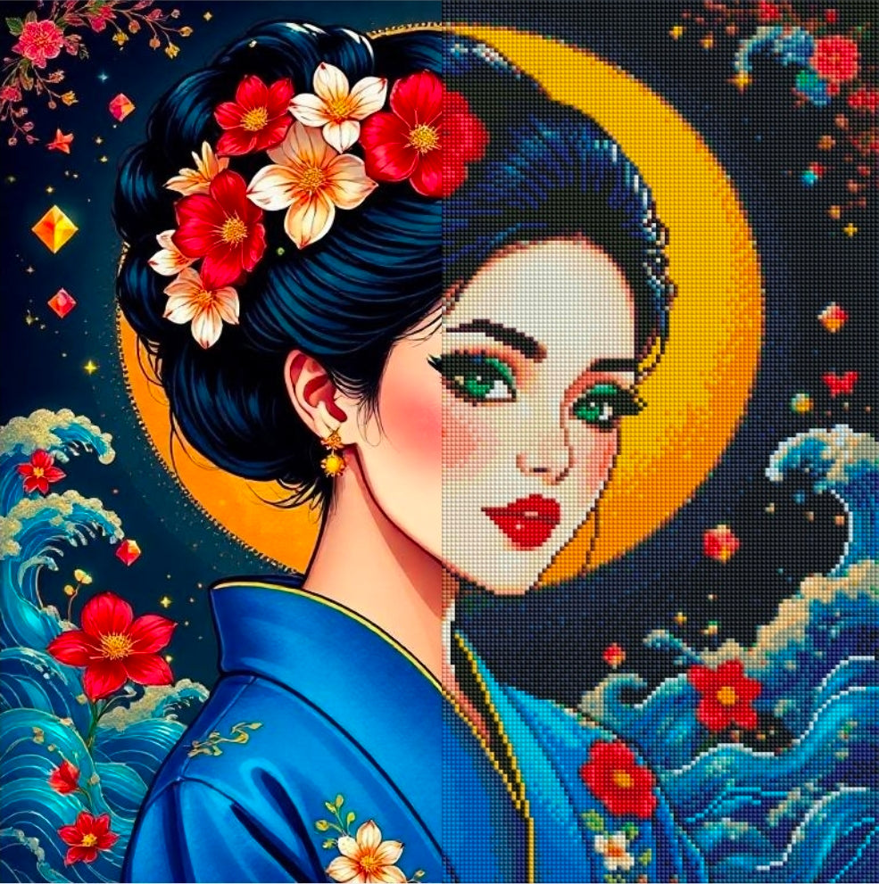 Blossoms of the Rising Moon (FD+AB) 50x50cm 🔘🔲
