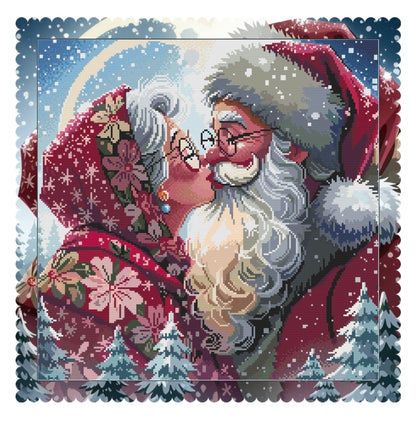 Christmas Kiss (FD+AB) 50x50cm 🔘🔲 | Diamond Painting Kit