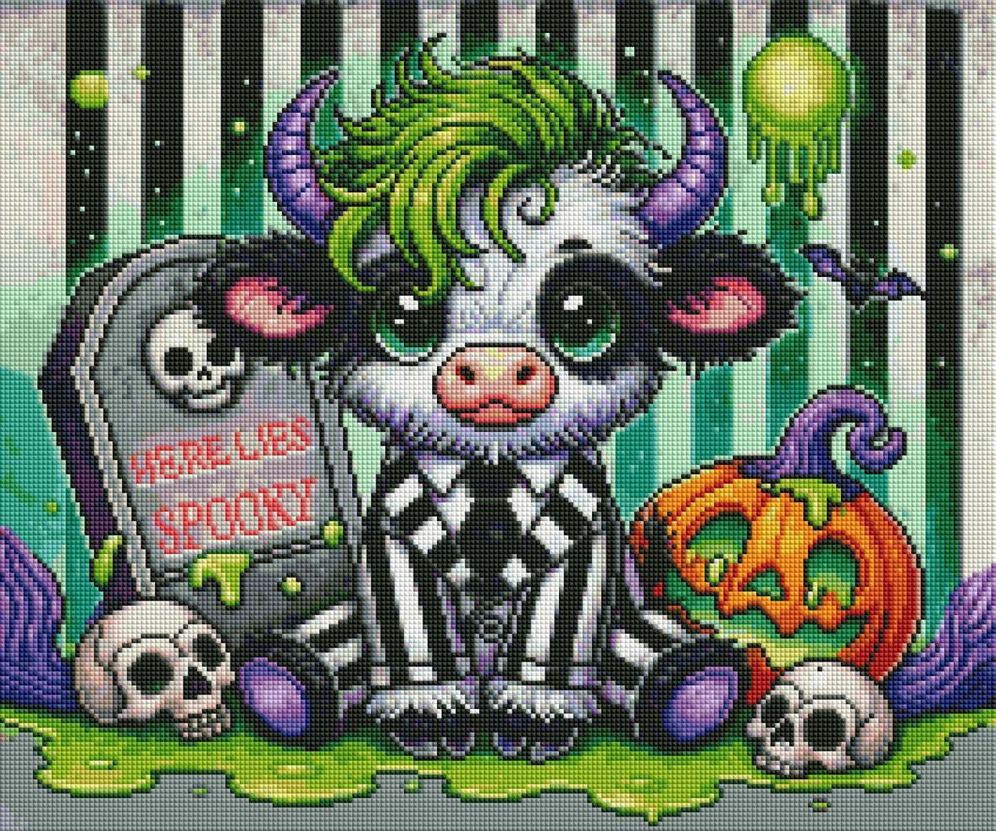 Spooky Moo (FD+Crystal) 50x45cm 🔘🔲