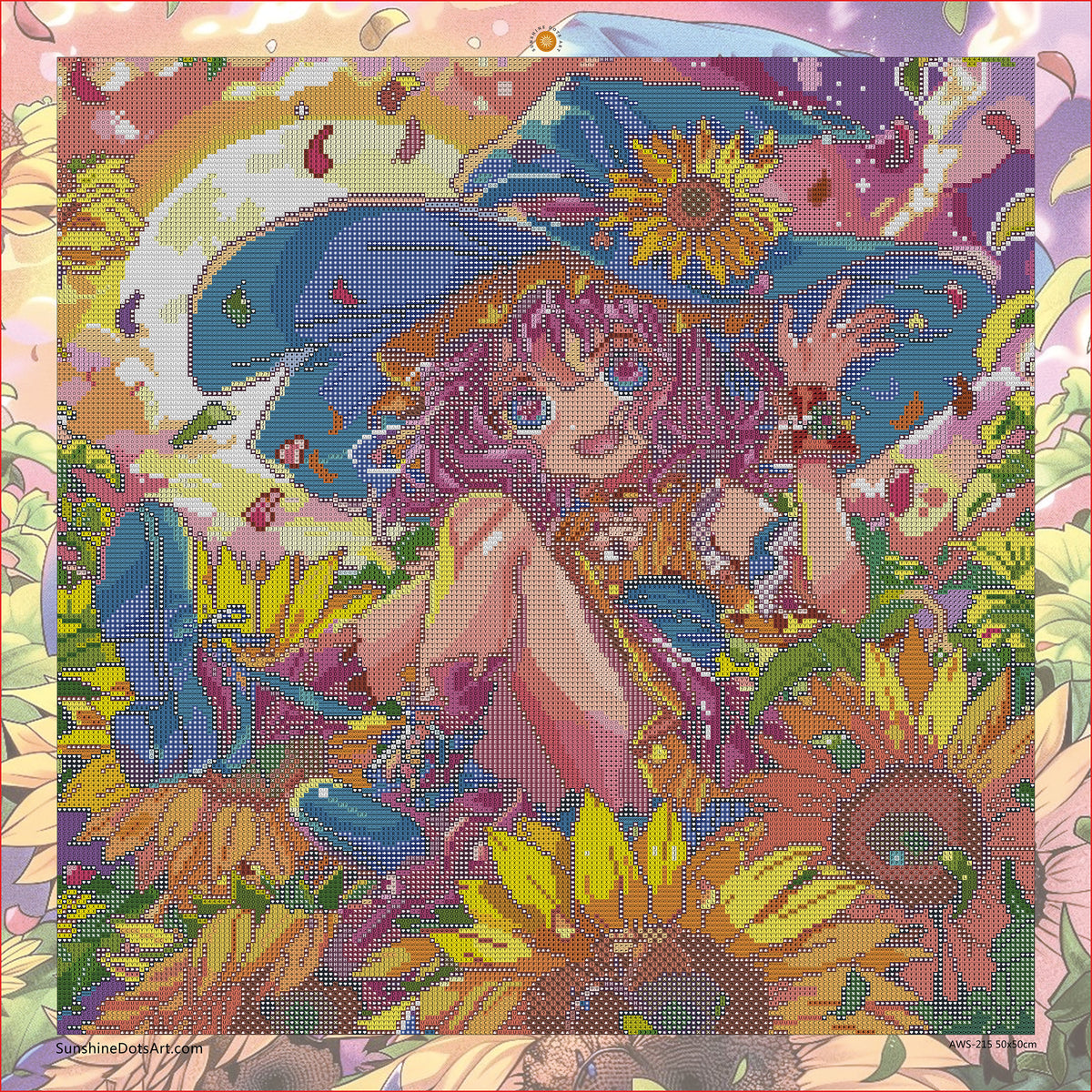 Sunflower Spellcaster (FD+AB) 50x50cm 🔘🔲 | Diamond Painting Kit