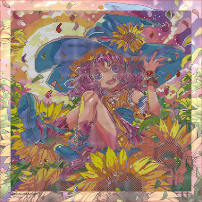 Sunflower Spellcaster (FD+AB) 50x50cm 🔘🔲 | Diamond Painting Kit