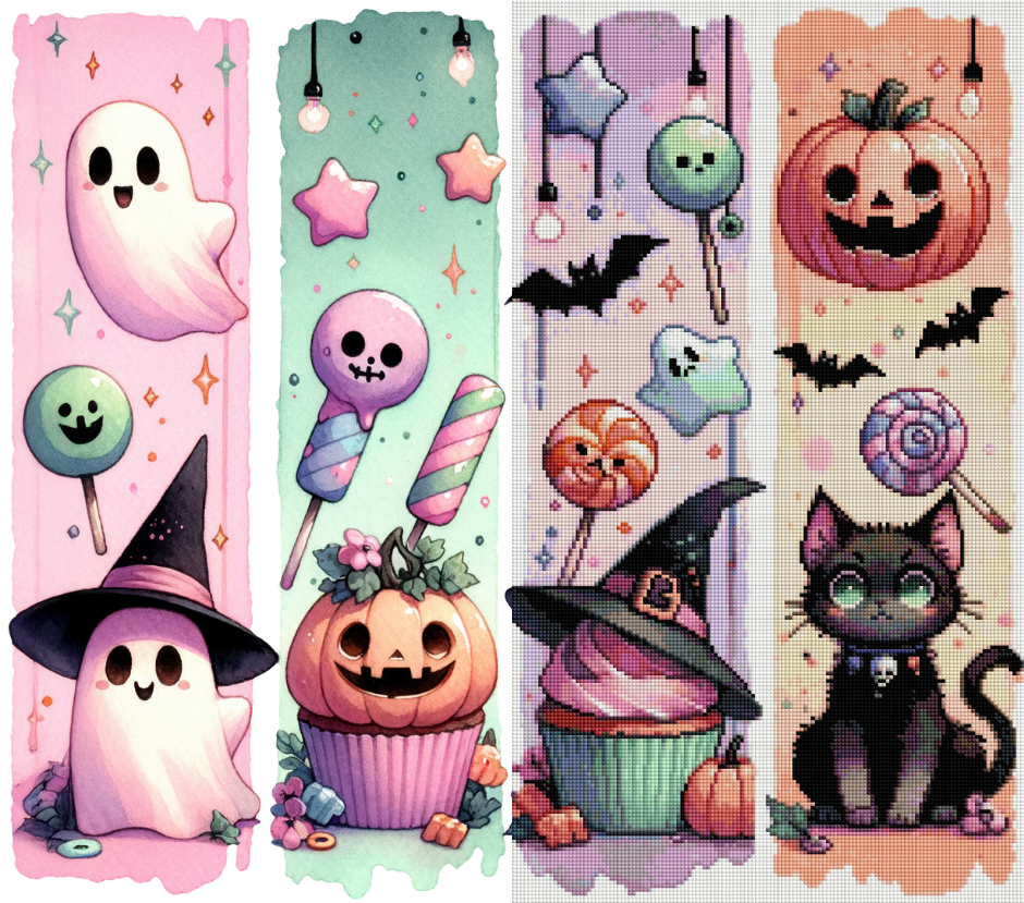 Sweet & Spooky Treats (FD+AB) 70x60cm 🔘🔲 | Diamond Painting Kit