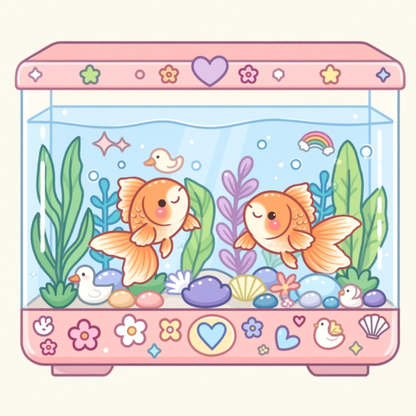 Pastel Fishy Daydreams (FD+AB) 50x50cm 🔘🔲