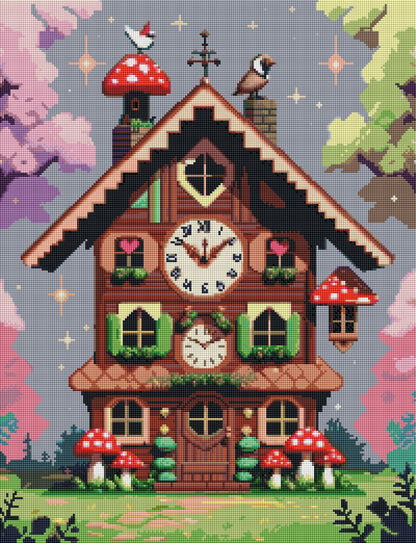 Whimsy Clock House (100% FD) 50x65cm 🔘🔲 | Diamond Painting Kit