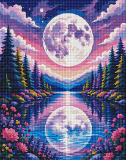 Moonrise Lake Magic (FD+Crystal) 50x65cm 🔘🔲
