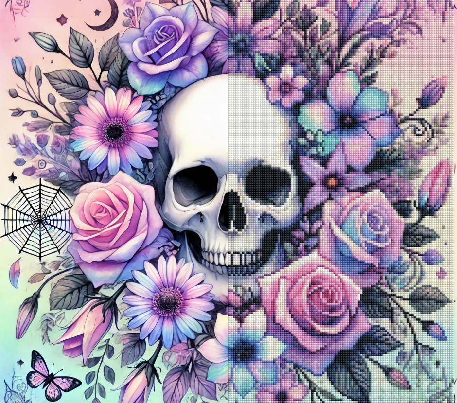 Pastel Skull Garden (FD+AB) 50x45cm 🔘🔲