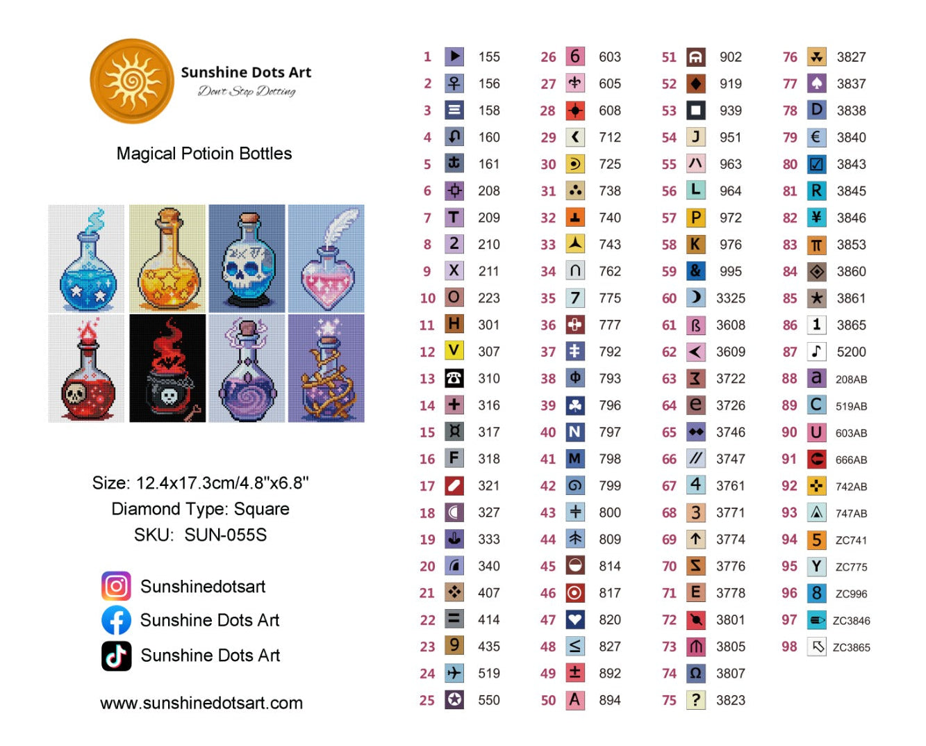 MINI – Magical Potion Bottles 12x17cm – 🔲