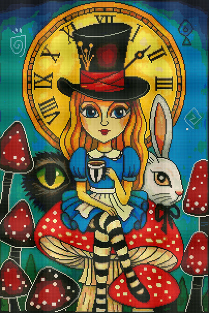 Tea Time in Wonderland (FD+AB+Crystal) 50x75cm 🔘🔲
