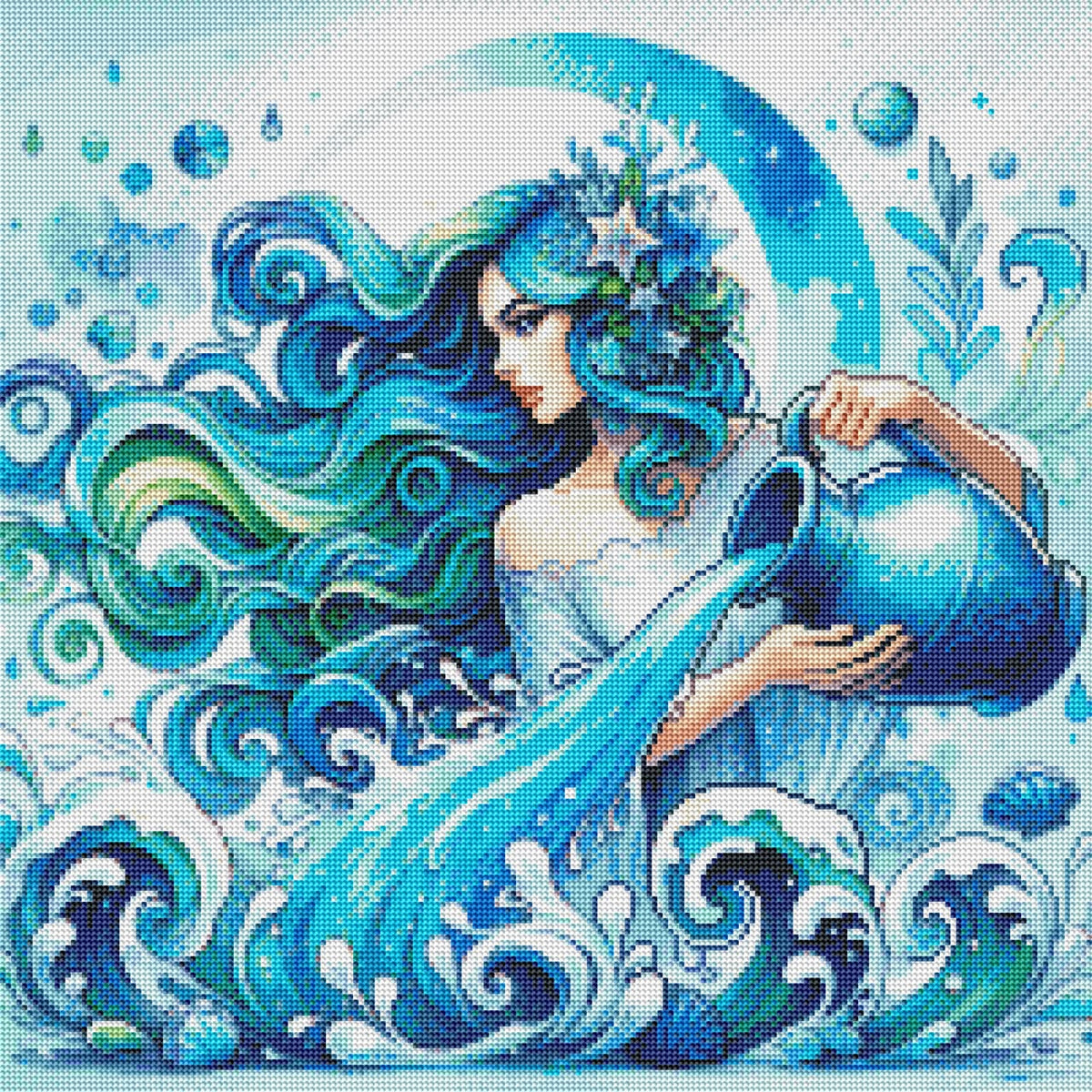 Aquarius’s Cosmic Waters (FD+AB) 50x50cm 🔘🔲