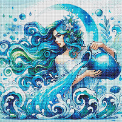 Aquarius’s Cosmic Waters (FD+AB) 50x50cm 🔘🔲