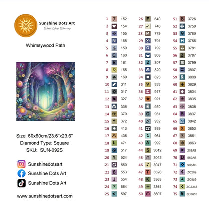 Whimsywood Path (FD+AB) 60x60cm 🔘🔲 | Diamond Painting Kit
