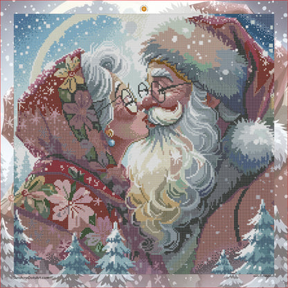 Christmas Kiss (FD+AB) 50x50cm 🔘🔲 | Diamond Painting Kit