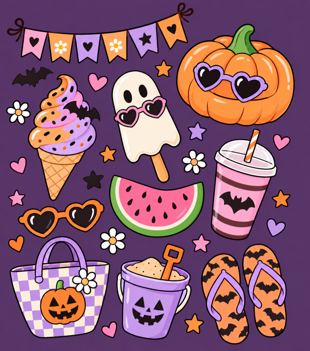 Spooky Summer Vibes (FD+AB) 40x50cm 🔘🔲 | Diamond Painting Kit