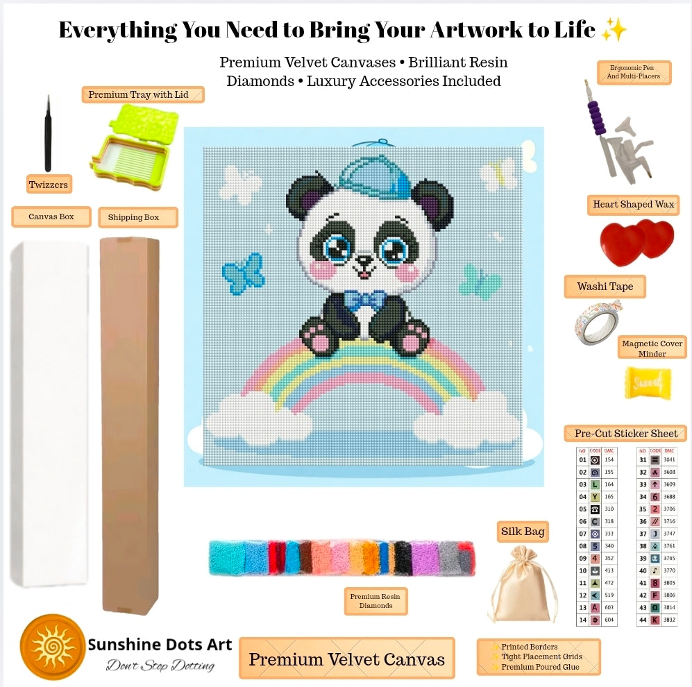 MINI – Rainbow Panda Cutie (FD+AB) 30x30cm 🔲