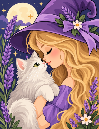 Moonlit Lavender Whiskers  | Diamond Painting