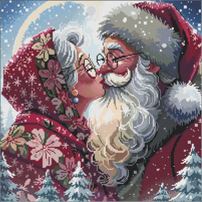 Christmas Kiss (FD+AB) 50x50cm 🔘🔲 | Diamond Painting Kit