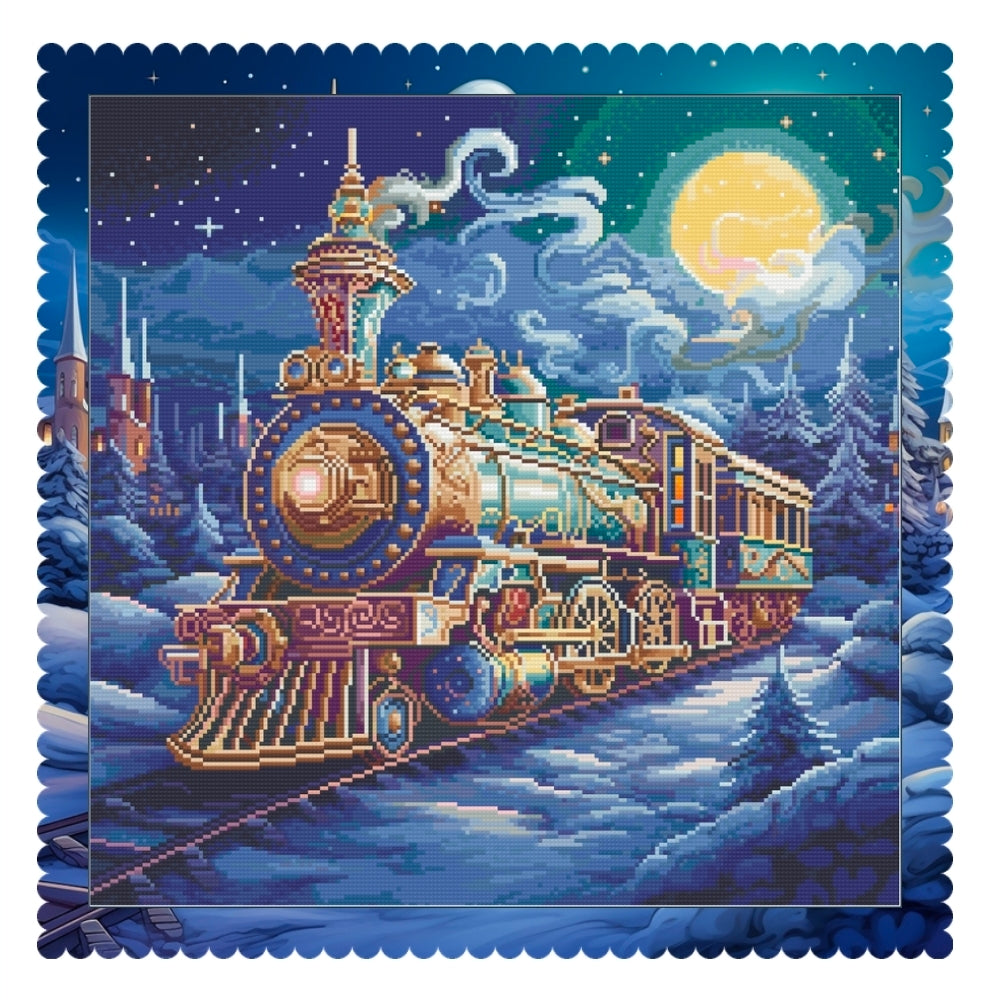 Whimsy Train Ride (FD+AB) 50x50cm 🔘🔲 | Diamond Painting Kit