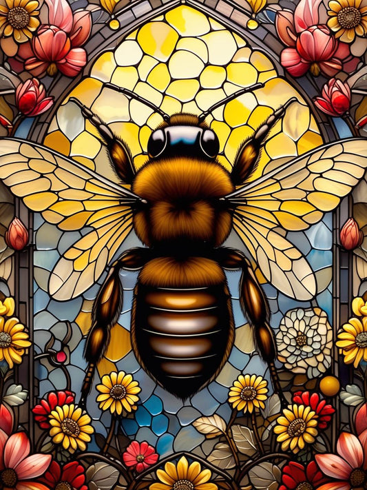 Bee & Bloom – Stained Glass Elegance (FD+AB Drills)