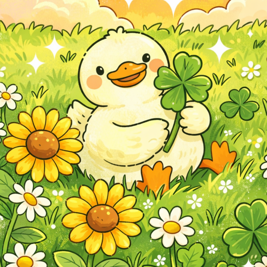Lucky Little Duck (FD + AB) 40×40cm 🔘🔲