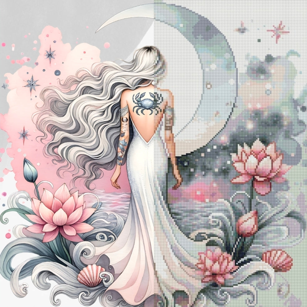 Cancer’s Lunar Flow (FD+AB) 50x50cm 🔘🔲