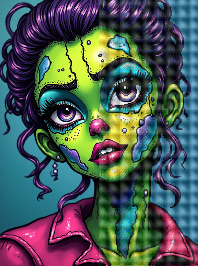 Zombie Glam Girl (FD+AB) 45x60cm 🔘🔲