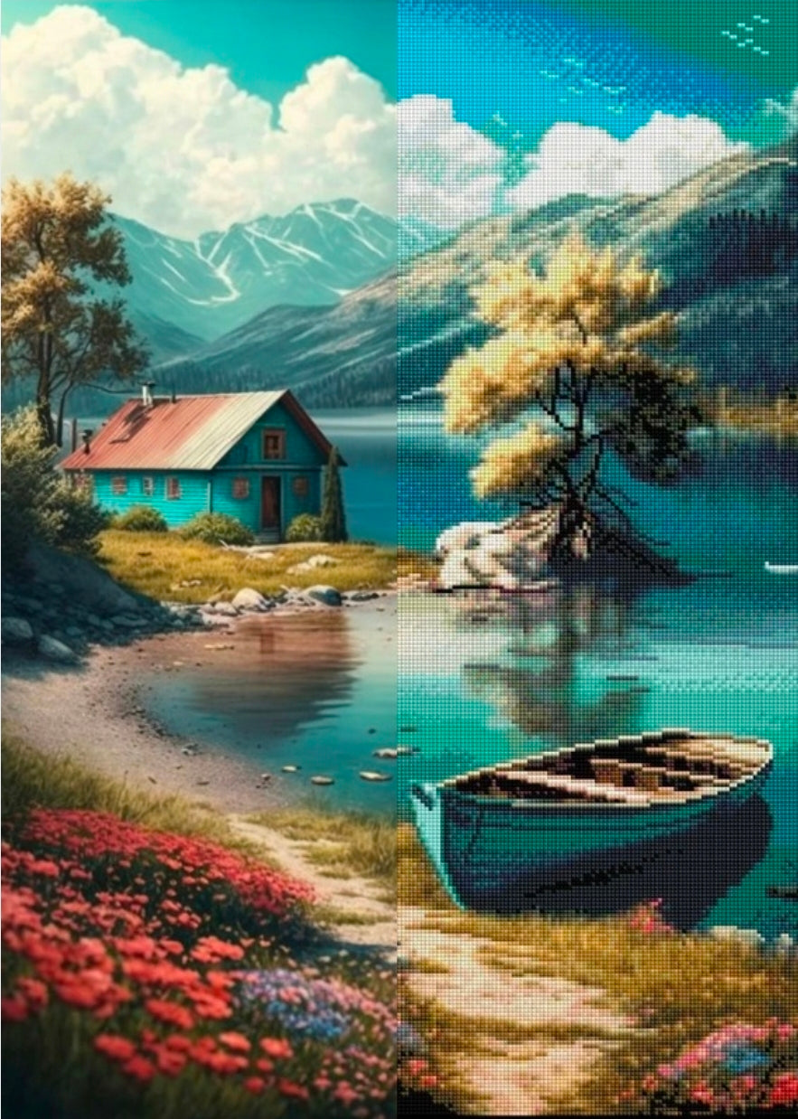 Serene Lakeside Retreat | Diamond Painting
