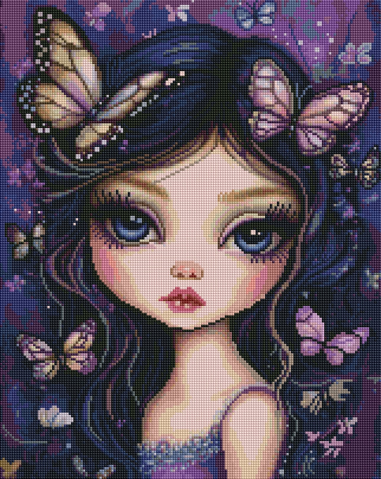 Violet Butterfly Dream (FD+AB) 40x50cm 🔘🔲