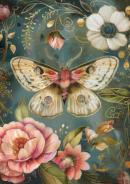 Golden Garden Moth (FD+AB) 50x70cm 🔘🔲