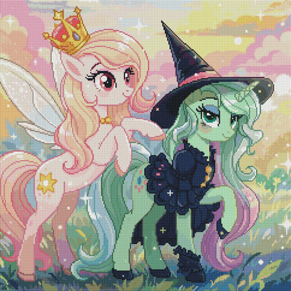 The Fairy & The Witch (FD+AB +Crystal) 60x60cm 🔘🔲