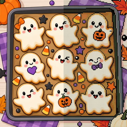 Boo-tiful Bakes (FD+AB) 40x40cm 🔘🔲 | Diamond Painting Kit