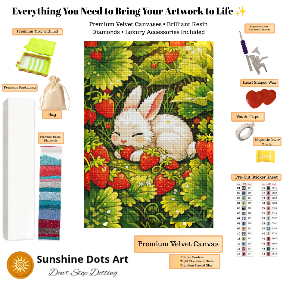 Strawberry Bunny (FD + AB) 50x75cm 🔘🔲