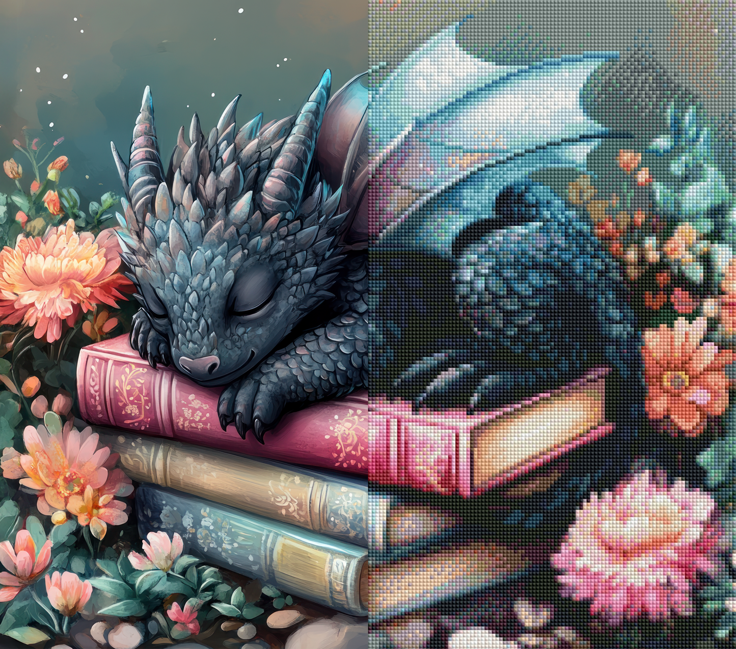 Storybook Slumber Dragon (FD+AB) 60x60cm 🔘🔲