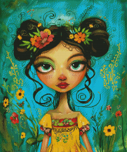 Whimsical Garden Girl (FD+AB) 50x60cm 🔘🔲