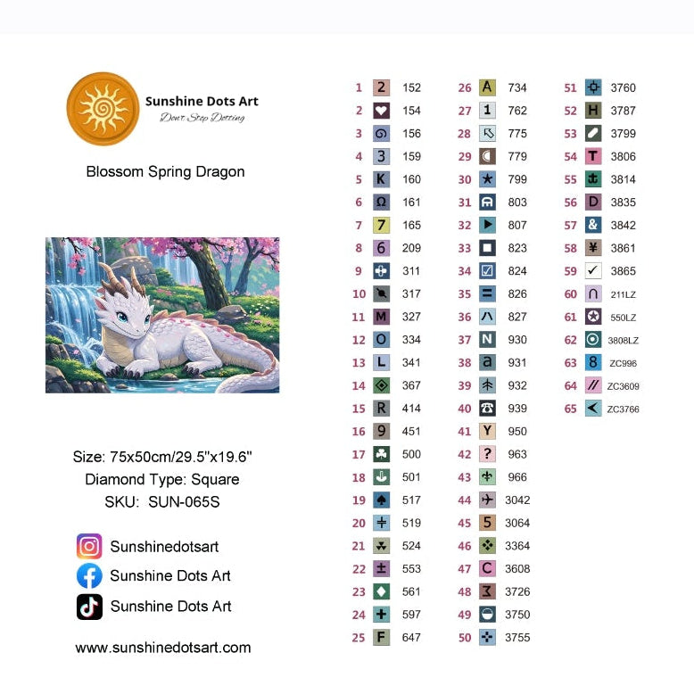 Blossom Spring Dragon (FD+AB)75x50cm | Diamond Painting Kit